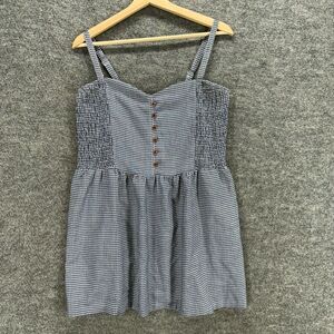 Ebby Andi Dress Women 14 Black Plaid Shift Short Sweetheart Button Sleeveless